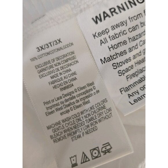 Eileen West Cotton Lawn Nightgown 3X Long Sleeve Embroidery Ruffle Cottagecore - Picture 8 of 8